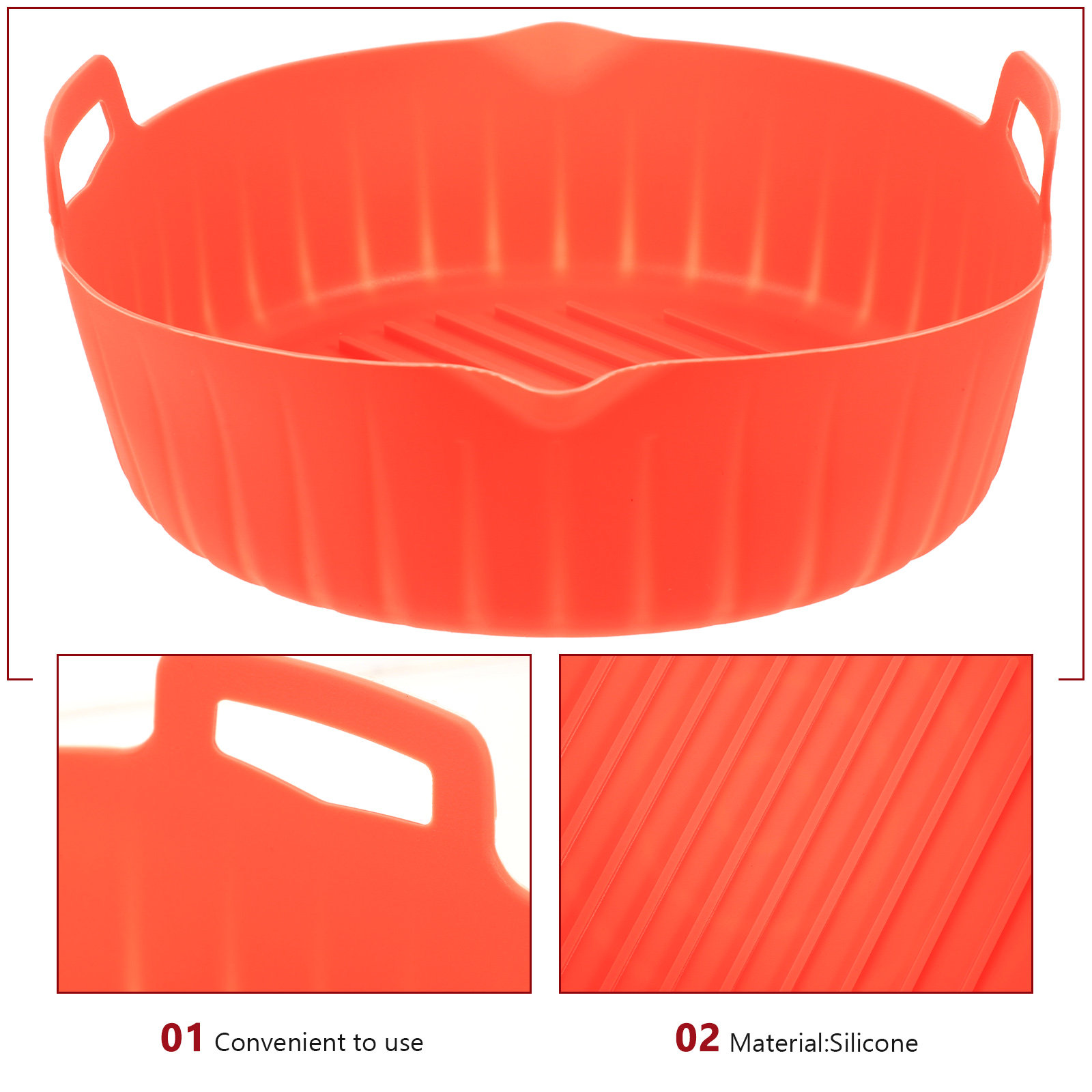 Runder Antihaft-Silikonbehälte – Air Fryer Silicone Pot Liner Bewertung und Preis